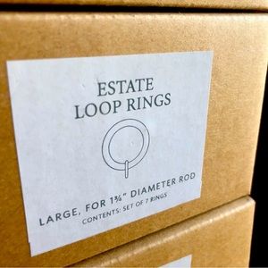 RH NEW Estate Drapery Rings, oil-rubbed bronze. Large, Fits 1 3/4 diameter rod.